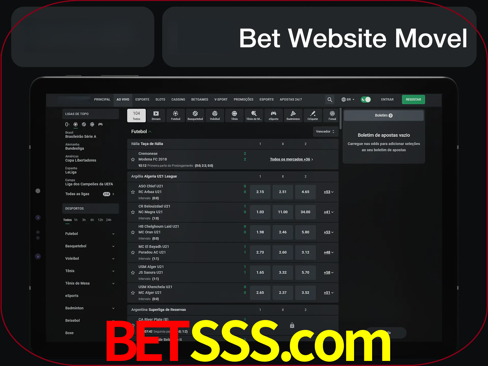 Use nosso website em qualquer dispositivo.
